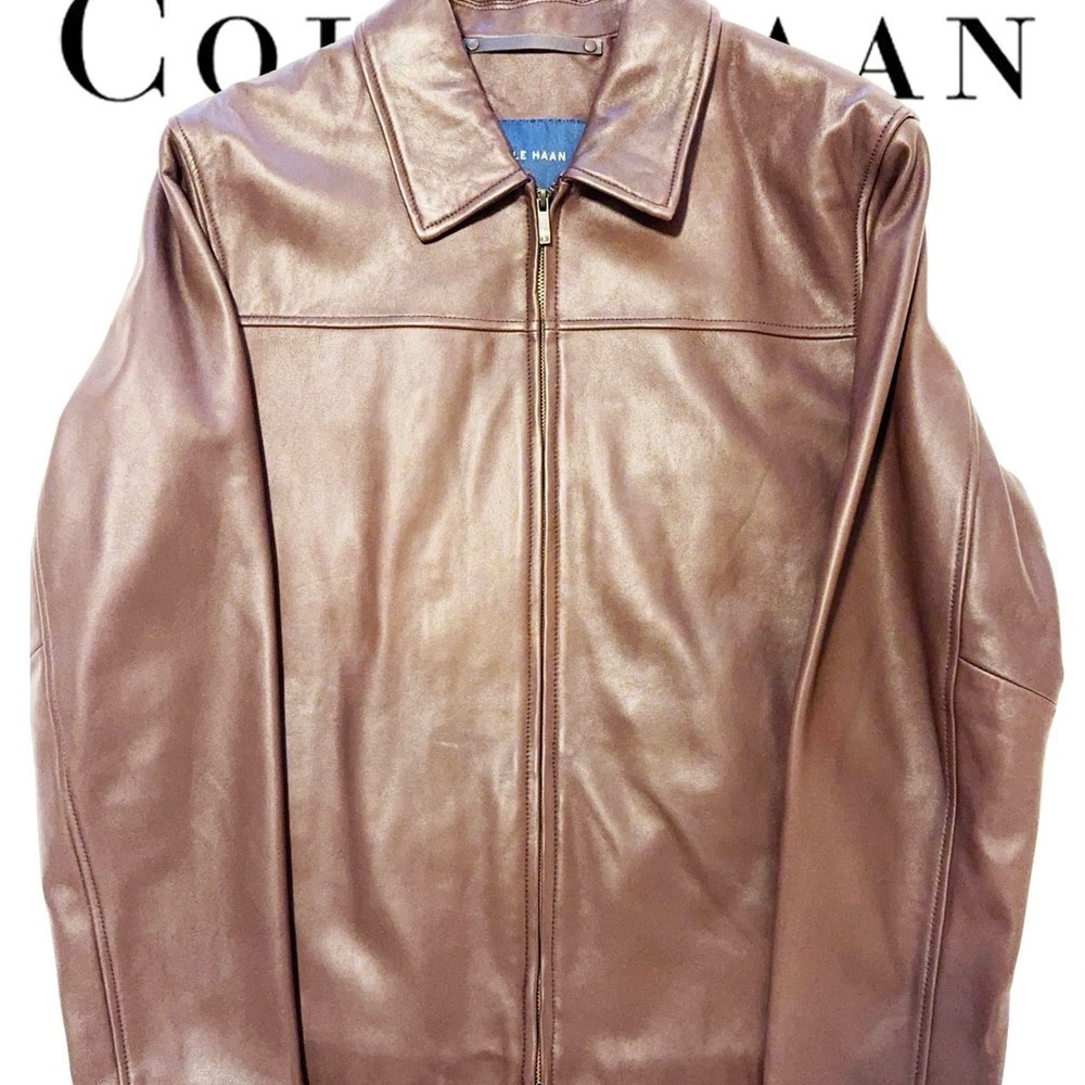 Cole Haan Men's Tan Leather Jacket